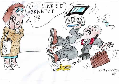 Cartoon: vernetzt (medium) by Jan Tomaschoff tagged digitalisierung,internet,pc,digitalisierung,internet,pc