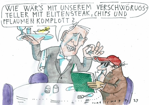 Cartoon: Verschwörung (medium) by Jan Tomaschoff tagged verschwörung,komplott,verschwörung,komplott