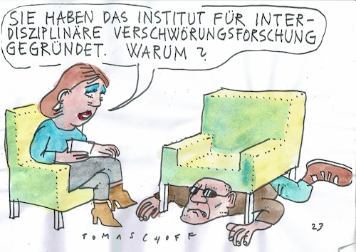 Cartoon: Verschwörung (medium) by Jan Tomaschoff tagged verschwörungstheoretiker,verschwörungstheoretiker