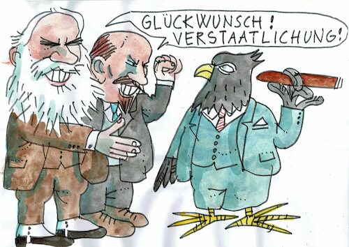 Cartoon: Verstaatlichung (medium) by Jan Tomaschoff tagged energiekrise,gas,verstaatlichung,uniper,energiekrise,gas,verstaatlichung,uniper