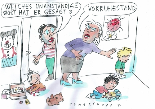 Cartoon: Vorruhestand (medium) by Jan Tomaschoff tagged renten,demographie,geld,renten,demographie,geld