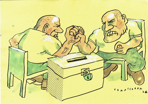 Cartoon: Wahl (medium) by Jan Tomaschoff tagged wahlkampf,parteien,streitkultur,wahlkampf,parteien,streitkultur