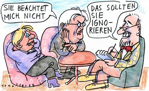 Cartoon: Wahlkampf (medium) by Jan Tomaschoff tagged steinmeier,merkel,wahlkampf,cdu,spd