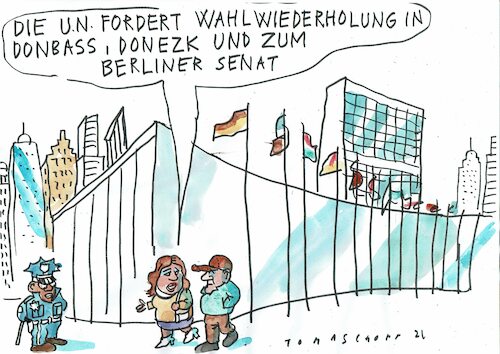 Cartoon: Wahlwiederholung (medium) by Jan Tomaschoff tagged ukraine,referendum,wahl,berlin,ukraine,referendum,wahl,berlin