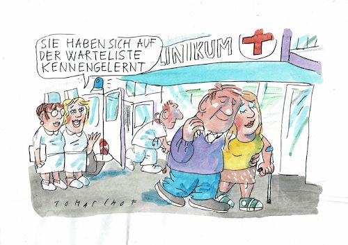 Cartoon: Warteliste (medium) by Jan Tomaschoff tagged gesundheitswesen,ärztemangel,wartelisten,gesundheitswesen,ärztemangel,wartelisten