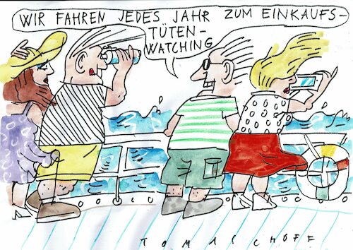 Cartoon: Watching (medium) by Jan Tomaschoff tagged meer,verschmtzung,plastik,umwelt,meer,verschmtzung,plastik,umwelt