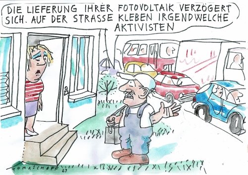 Cartoon: Wende (medium) by Jan Tomaschoff tagged energie,erneuerbar,fotovoltaik,protest,energie,erneuerbar,fotovoltaik,protest