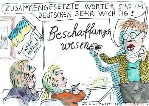 Cartoon: Wesen (medium) by Jan Tomaschoff tagged beschaffung,bundeswehr,ukraine,beschaffung,bundeswehr,ukraine