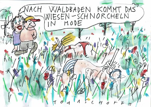 Cartoon: Wiese (medium) by Jan Tomaschoff tagged waldbaden,natur,wiese,waldbaden,natur,wiese