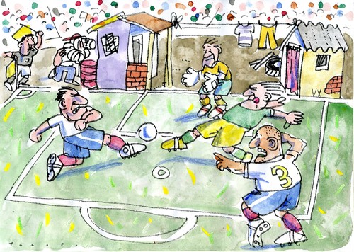 Cartoon: WM (medium) by Jan Tomaschoff tagged fussball,brasilien,fussball,brasilien