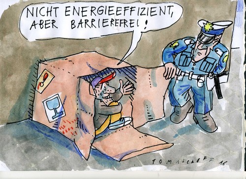 Cartoon: Wohnungsnot 2 (medium) by Jan Tomaschoff tagged wohnungsnot,bayuvorschriften,wohnungsnot,bayuvorschriften