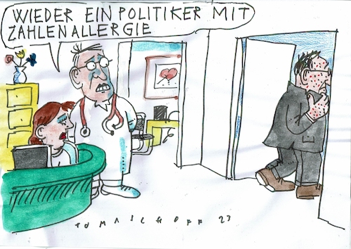 Cartoon: Zahlen (medium) by Jan Tomaschoff tagged haushalt,geld,politik,haushalt,geld,politik