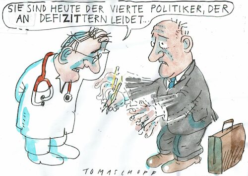 Cartoon: Zittern korrekt (medium) by Jan Tomaschoff tagged staatsschulden,defizit,staatsschulden,defizit