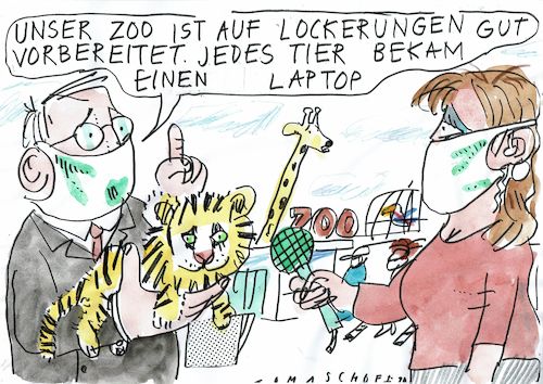 Cartoon: ZOO (medium) by Jan Tomaschoff tagged corona,schulen,digitalisierung,corona,schulen,digitalisierung