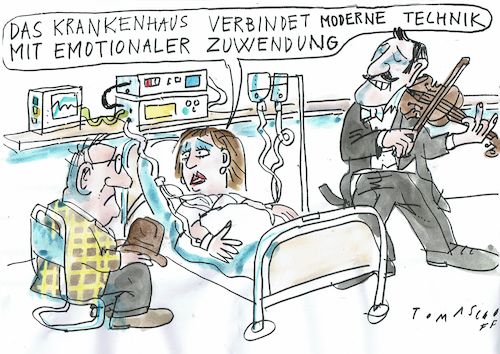 Cartoon: Zuwendung (medium) by Jan Tomaschoff tagged kranjenhaus,technik,medizin,gefühle,zuwendung,kranjenhaus,technik,medizin,gefühle,zuwendung
