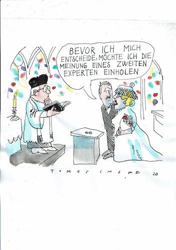 Cartoon: Zweitmeinung (medium) by Jan Tomaschoff tagged meinung,partnerschaft,ehe,meinung,partnerschaft,ehe