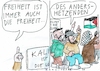 Cartoon: Freiheit (small) by Jan Tomaschoff tagged fanatismus,hetze