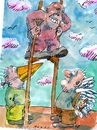 Cartoon: hoch hinaus (small) by Jan Tomaschoff tagged hoch,leiter,hierarchie