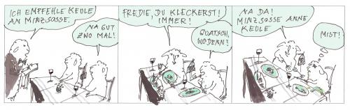 Cartoon: Kleckerfritze (medium) by nele andresen tagged essen,kleckern,schafe,