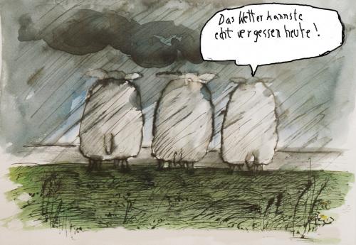 Cartoon: Wetterdienst (medium) by nele andresen tagged schafe,sturm,scheißwetter