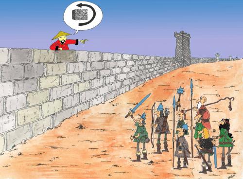 Cartoon: great Chinese wall (medium) by draganm tagged chinese,wall,history
