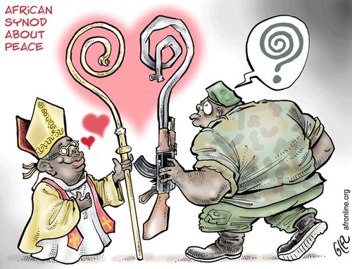 Cartoon: African Synod (medium) by Damien Glez tagged african,synod,peace