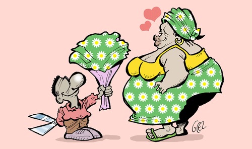 Cartoon: Amoureux (medium) by Damien Glez tagged valentines,day
