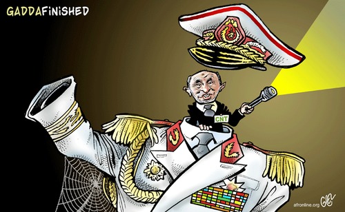 Cartoon: Gaddafinished (medium) by Damien Glez tagged gaddafi