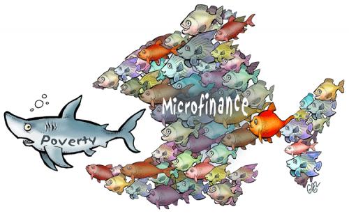 Cartoon: Microfinance (medium) by Damien Glez tagged microfinance,africa,poverty,starvation