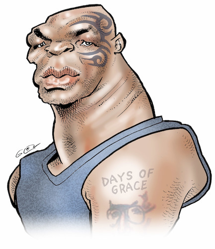 Cartoon: Mike Tyson (medium) by Damien Glez tagged mike,tyson,boxer,mike,tyson,boxer