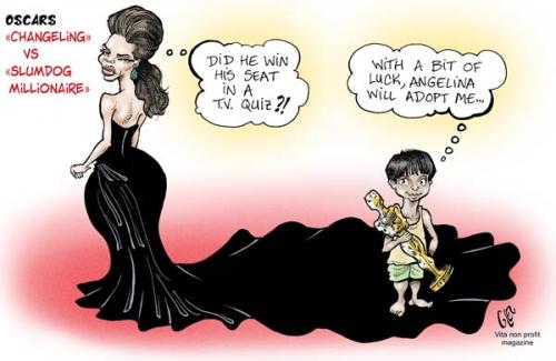 Cartoon: Oscars (medium) by Damien Glez tagged angelina,jolie,dev,patel,oscars