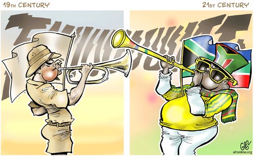 Cartoon: Vuvuzela (medium) by Damien Glez tagged vuvuzela,world,cup,south,africa,football