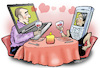 Cartoon: Digital dating (small) by Damien Glez tagged digital,appointment,dating,love,internet,online