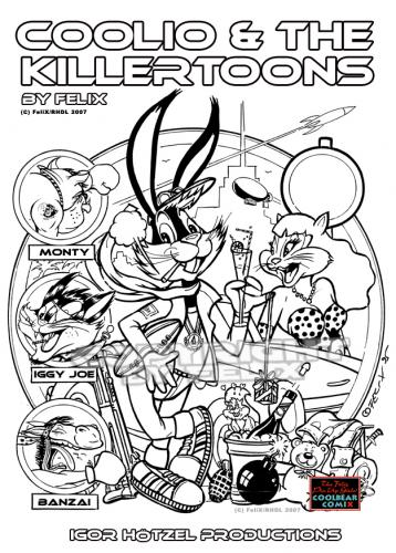 Cartoon: Cover Design Killer Toons (medium) by FeliXfromAC tagged oleplay,game,rollenspiel,animals,tiere,tier,stockart,cat,poster,cartoon,comic,comix,action,classic,felix,alias,reinhard,horst,design,line,banzai,japan,sport,kamikaze,toon,killer,aachen,hase,hund,katze,girl,balla