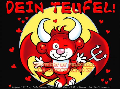 Cartoon: Develino - Character Design (medium) by FeliXfromAC tagged charakter,model,sheet,felix,alias,reinhard,horst,aachen,devil,teufel,mascot,sympathiefigur,hölle,heiß,hell,hot,design,line,layout,entwurf,rot,red,comic,cartoon,illustration,