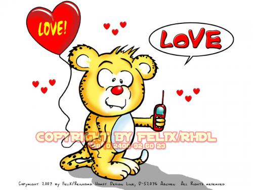 Cartoon: Lovecrazy Leo (medium) by FeliXfromAC tagged leo,love,tiere,lovecrazy,character,design,handy,wallpaper,leopard,gitarre,gesang,comic,comix,cartoon,felix,alias,reinhard,horst,stockart,