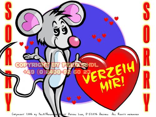 Cartoon: Maus Toon Mobile Services (medium) by FeliXfromAC tagged nice,animals,tiere,tier,logos,sympathiefiguren,mascots,wallpapers,characters,characterdesign,figuren,hey,melde,dich,whimsical,felix,alias,design,line,maus,mouse,red,love,herzen,beziehung,sorry,tut,mir,leid,