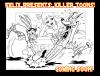 Cartoon: Killer Toons 06 (small) by FeliXfromAC tagged roleplay,game,rollenspiel,animals,tiere,tier,stockart,cat,poster,cartoon,comic,comix,action,classic,felix,alias,reinhard,horst,design,line,banzai,japan,sport,kamikaze,toon,killer,aachen,hase,wolf,girl,balla
