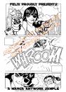 Cartoon: Manga Tryout Page (small) by FeliXfromAC tagged manga gun crazy action frau girl cat katze woman felix alias reinhard horst bikini design line aachen comic comix