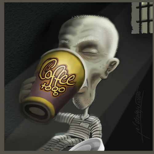 Cartoon: Coffee To Go (medium) by Jo Drathjer tagged gefangen,gefängnis,gang,chain,prison,escape,jail,go,to,coffe,ausbruch