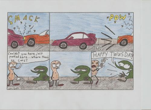 Cartoon: A La Carte (medium) by calebgustafson tagged cars,parking,park,happy,tuesday