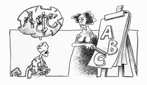 Cartoon: ABC (medium) by AGRA tagged education,third,world