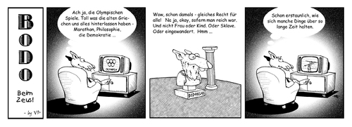 Cartoon: BODO - Beim Zeus! (medium) by volkertoons tagged volkertoons,cartoon,comic,strip,bodo,ratte,rat,demokratie,democracy