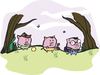 Cartoon: Three Happy Little Pigs (small) by MaryJaneW tagged illustration,children,book,pigs,characters,fairy,tale