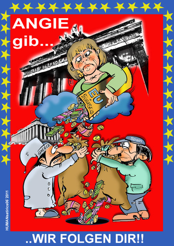 Cartoon: Deutschlands Spendenwut (medium) by cartoonist_egon tagged kredite,politik,greece