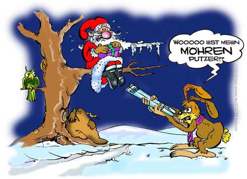 Cartoon: Schuß frei.... (medium) by cartoonist_egon tagged christmas,weihnacht,heiligabend,bescherung,mann