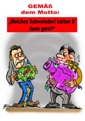 Cartoon: Schweinderl (medium) by cartoonist_egon tagged hartz,iv,humor,satire,soziales