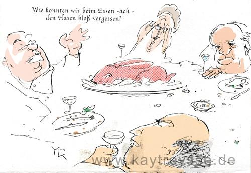 Cartoon: Wie konnten wir beim Essen ? (medium) by lejeanbaba tagged hase,essen,yk,treysse