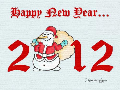 Cartoon: Happy new year (medium) by halisdokgoz tagged happy,new,year,halis,dokgoz