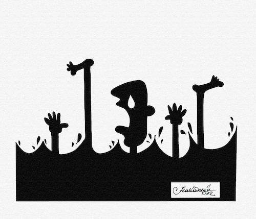 Cartoon: HELP SOS (medium) by halisdokgoz tagged help,sos
